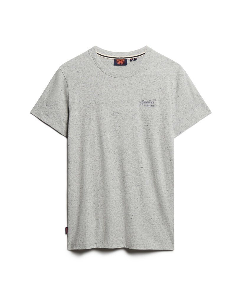 camiseta essential logo em algodão orgânico na cor pedra-pumice mesclada