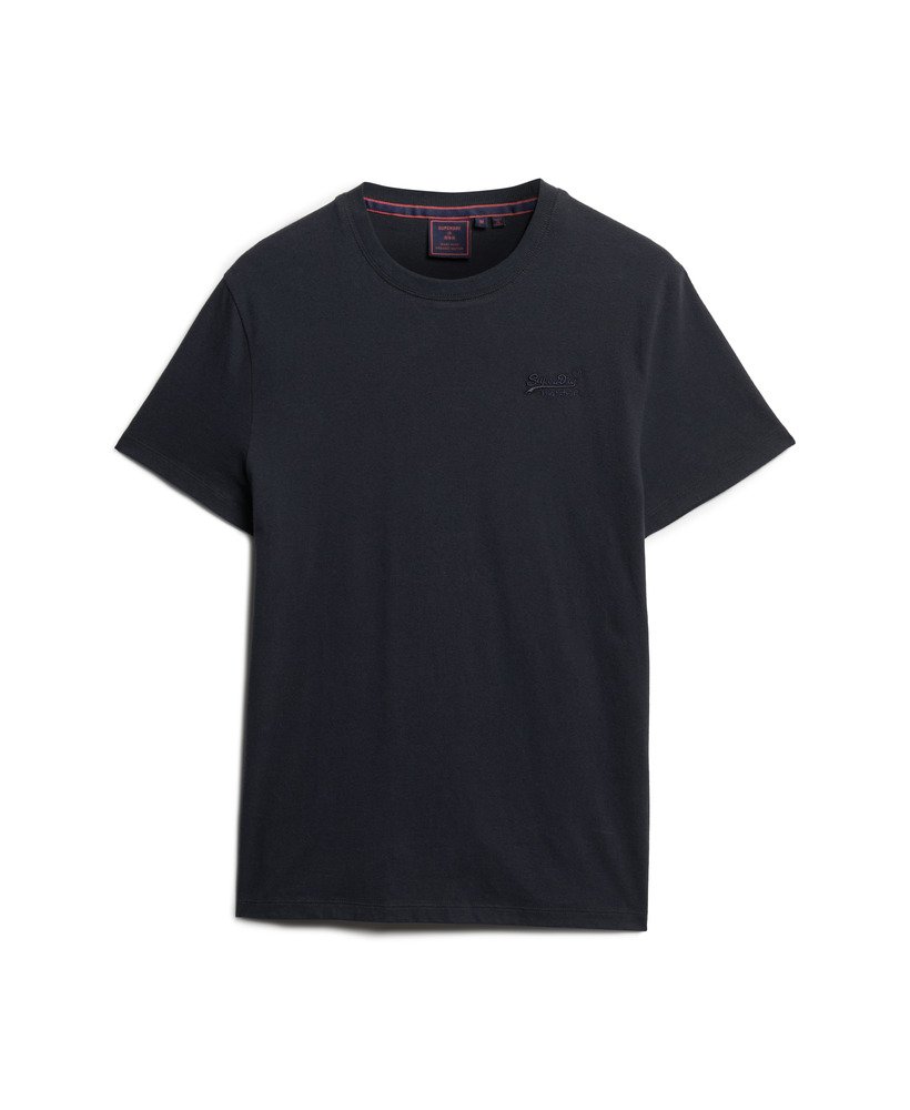 camiseta essential logo em algodão orgânico na cor azul marinho eclipse