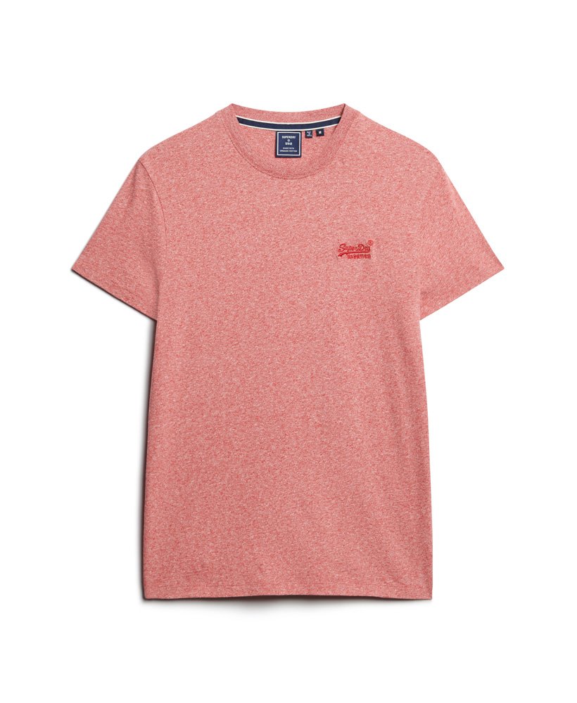 camiseta essential logo em algodão orgânico na cor vermelho médio granulado