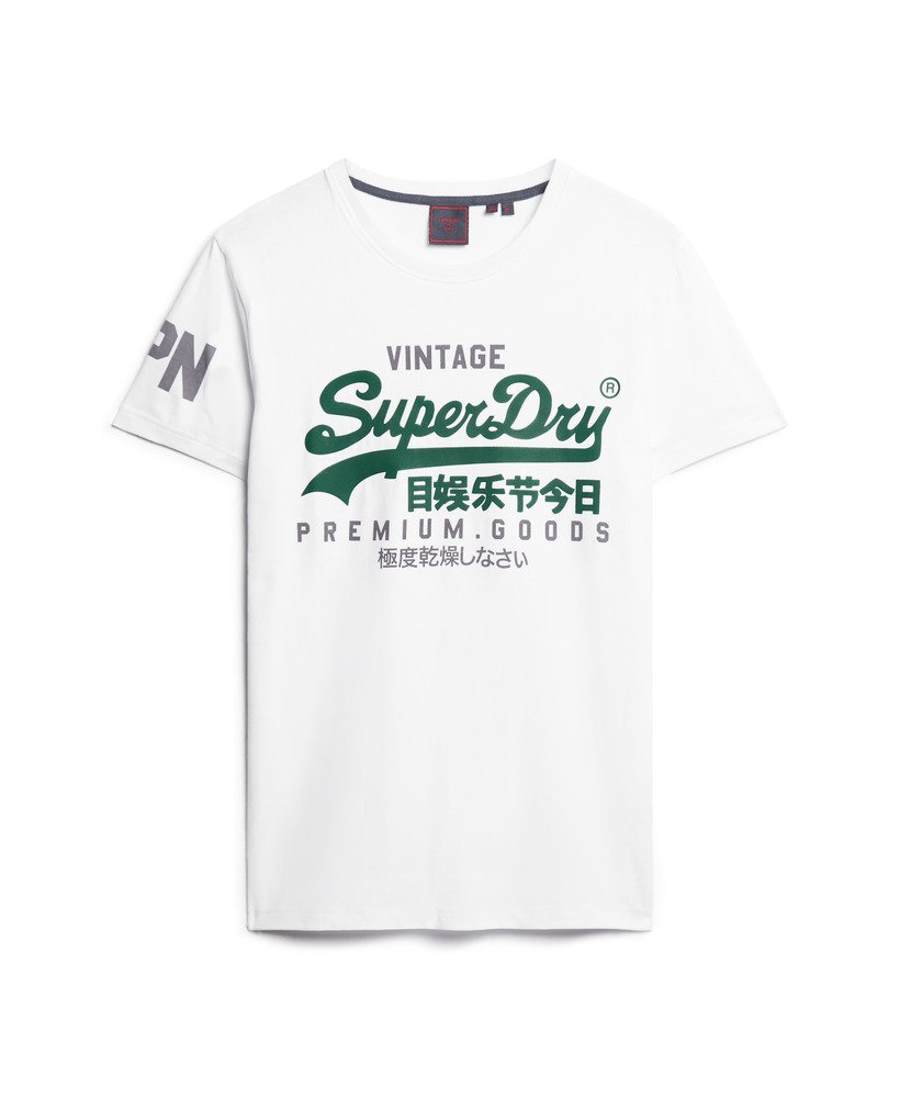 camiseta vintage com logo em algodão orgânico na cor óptica.