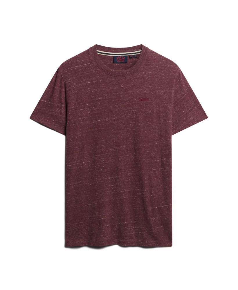 camiseta essential small logo em algodão orgânico na cor bordô mesclado