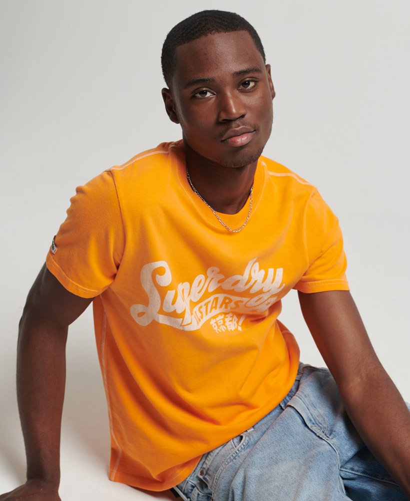 camiseta clássica vintage 04 rework edição limitada na cor laranja jaffa