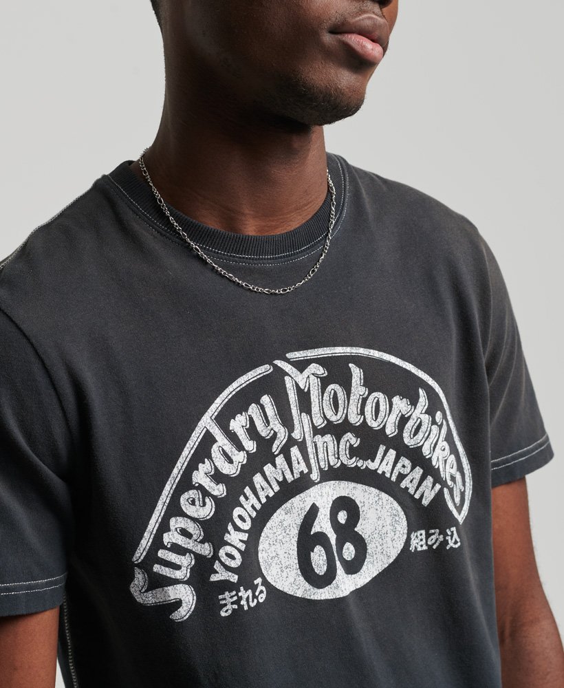 camiseta clássica vintage 07 rework edição limitada em pretocinza nebuloso vintage