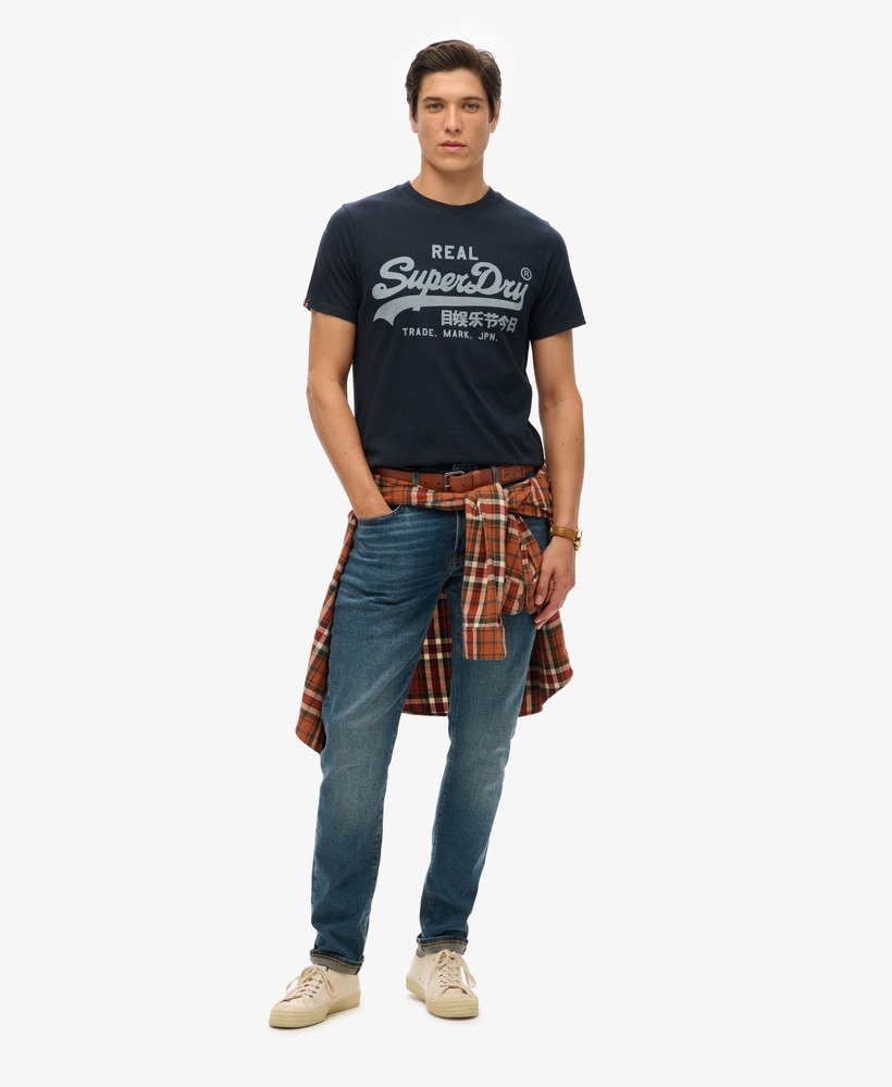 camiseta vintage logo na cor azul marinho eclipse