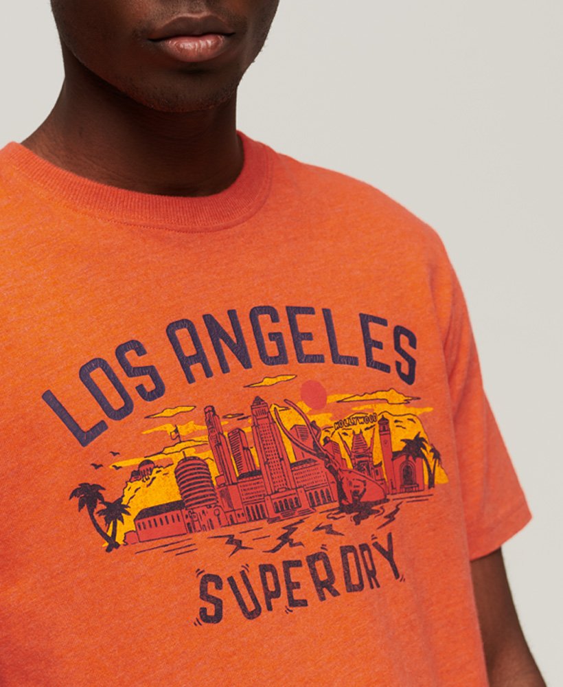 camiseta vintage city souvenir na cor laranja mesclada new house