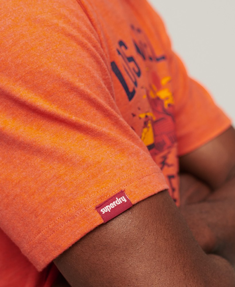camiseta vintage city souvenir na cor laranja mesclada new house