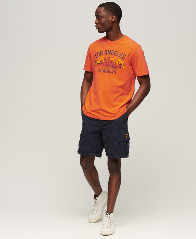 camiseta vintage city souvenir na cor laranja mesclada new house
