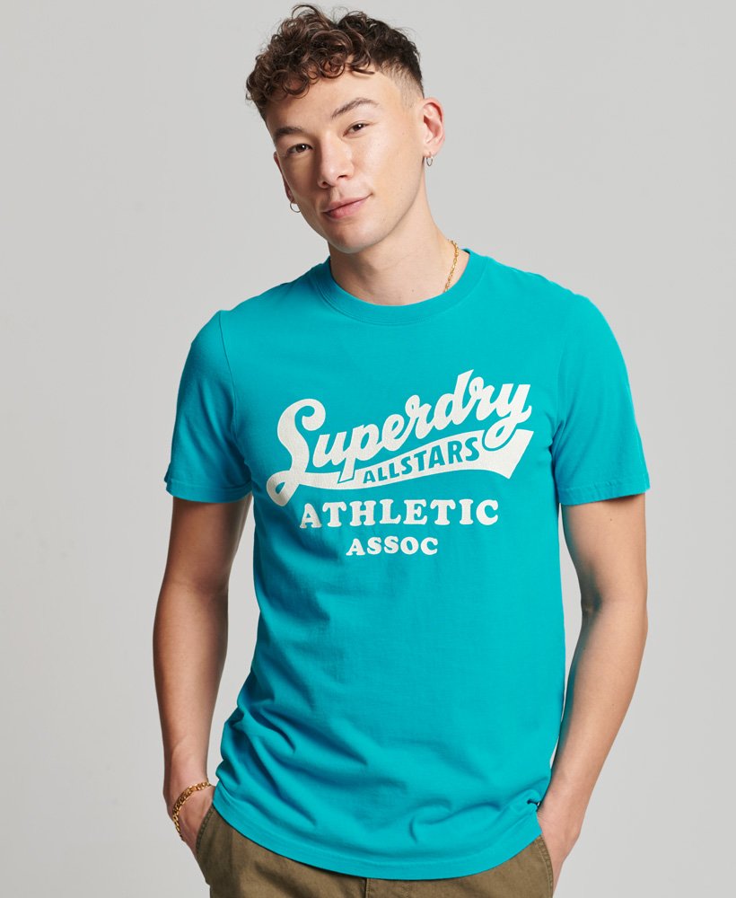 camiseta vintage home run em azul esmalte
