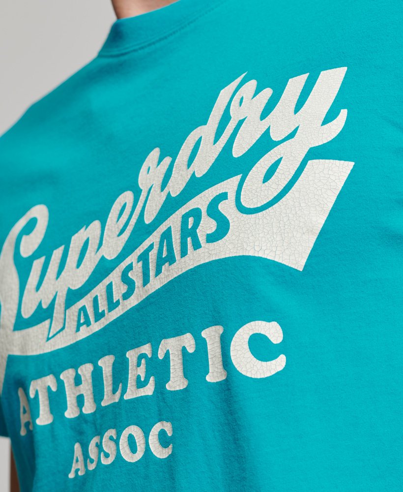 camiseta vintage home run em azul esmalte