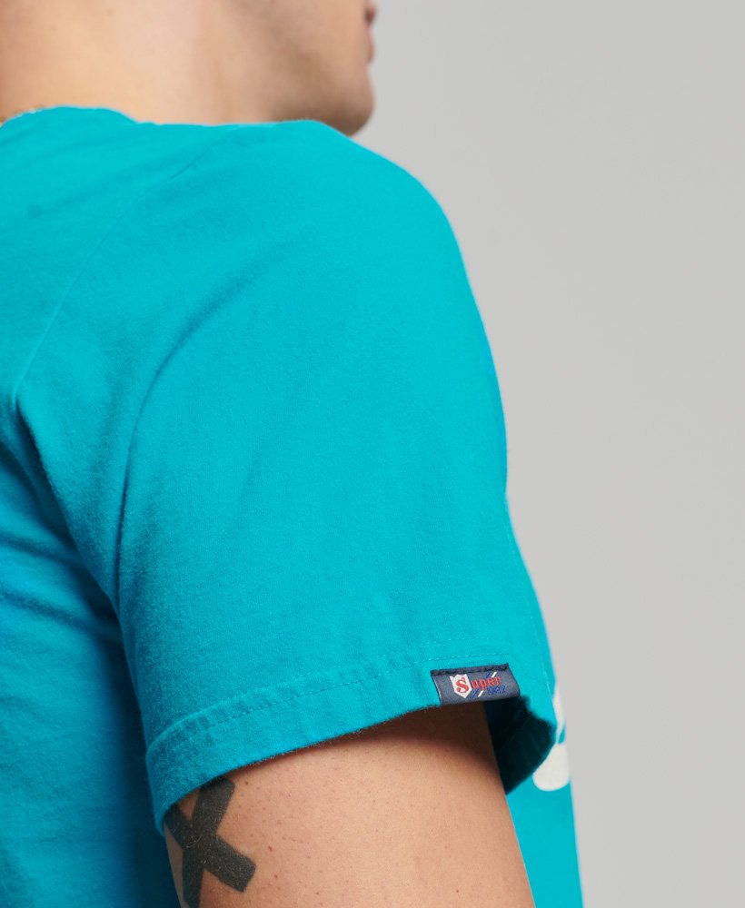 camiseta vintage home run em azul esmalte