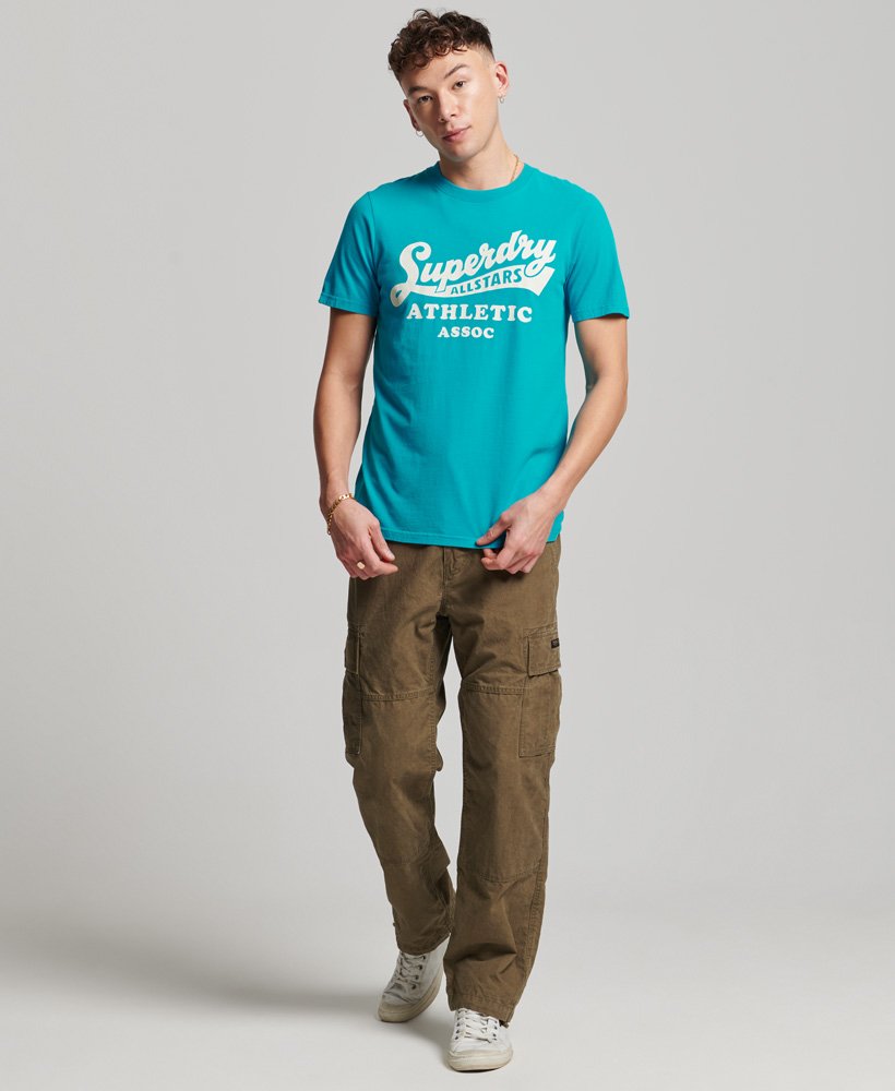 camiseta vintage home run em azul esmalte