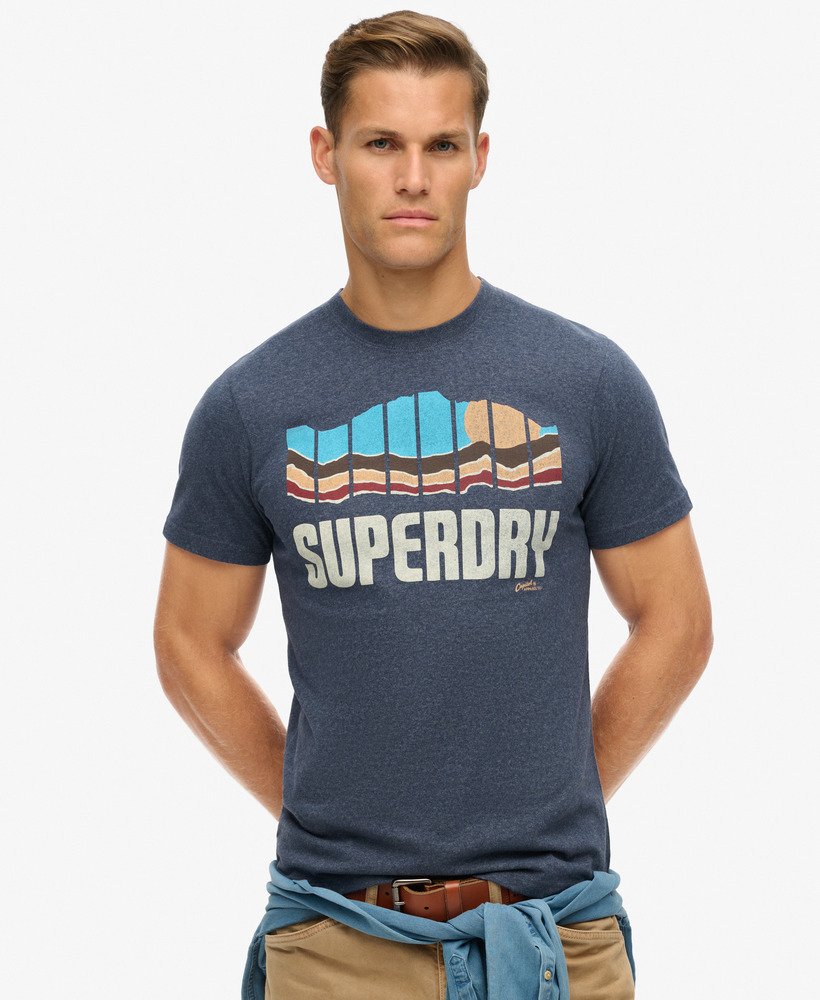 camiseta vintage great outdoors na cor Índigo mesclado