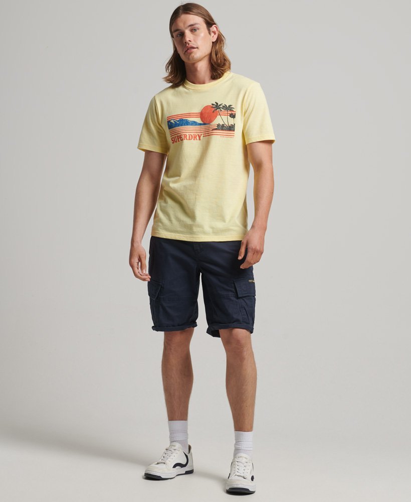 camiseta vintage great outdoors na cor amarelo laguna mesclado