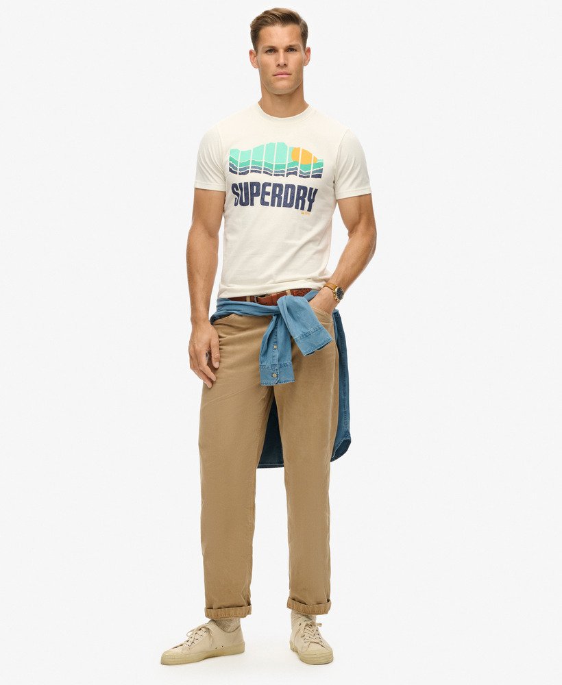 camiseta vintage great outdoors em branco mesclado natural