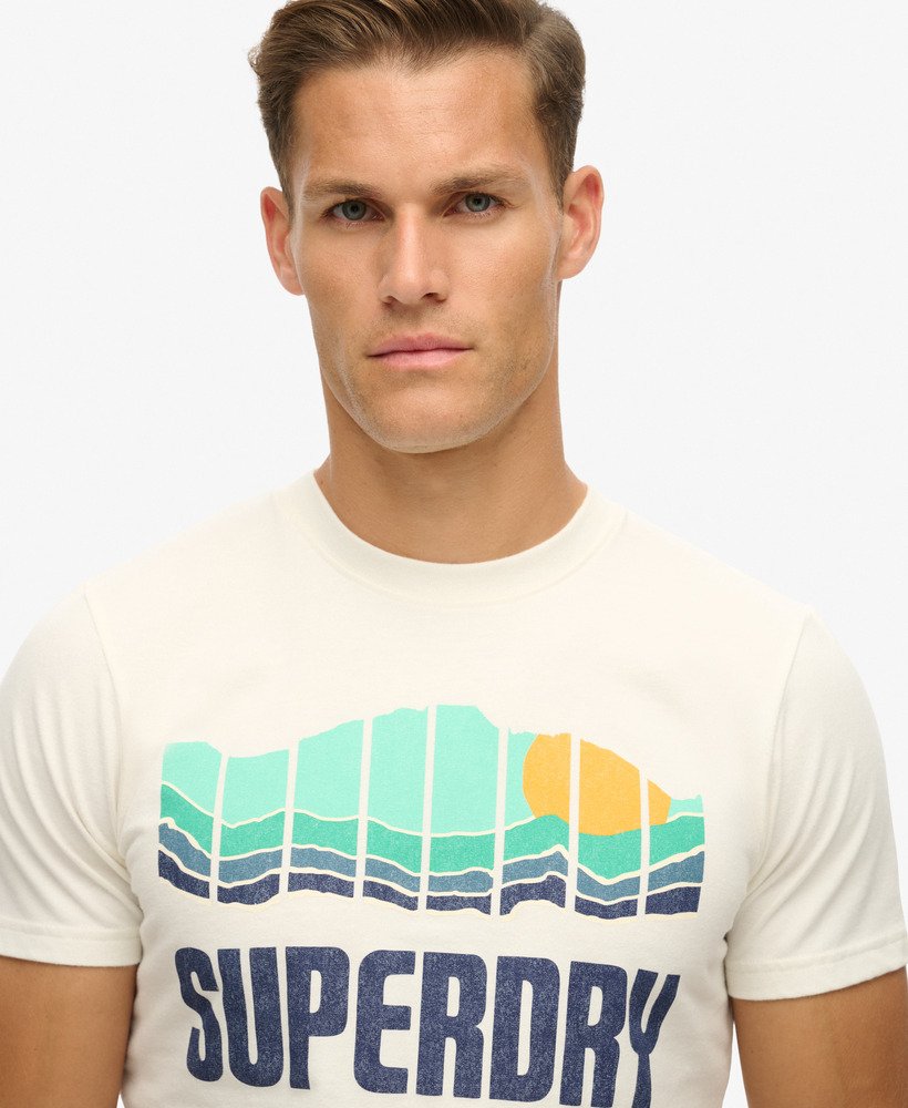 camiseta vintage great outdoors em branco mesclado natural