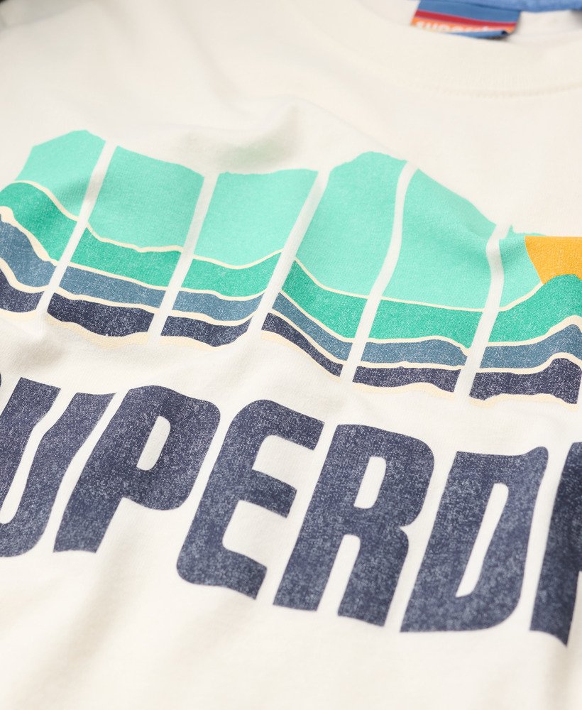 camiseta vintage great outdoors em branco mesclado natural
