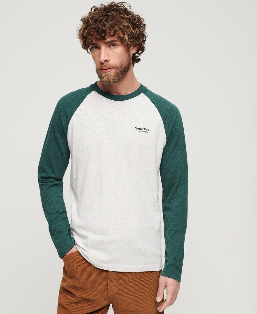 camiseta de manga comprida essential baseball em cinza mesclado glacierverde mesclado buck