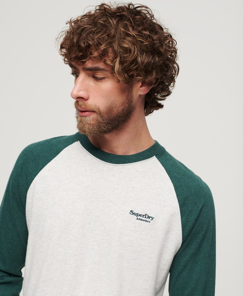 camiseta de manga comprida essential baseball em cinza mesclado glacierverde mesclado buck