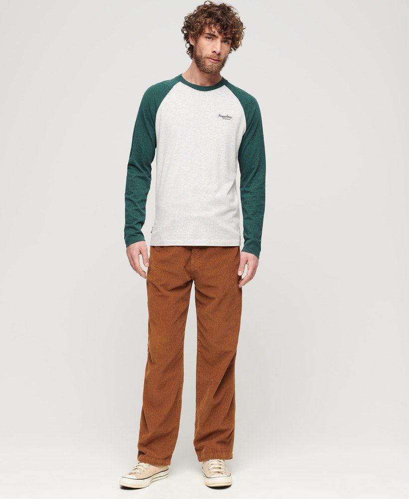 camiseta de manga comprida essential baseball em cinza mesclado glacierverde mesclado buck