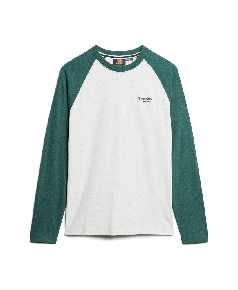 camiseta de manga comprida essential baseball em cinza mesclado glacierverde mesclado buck
