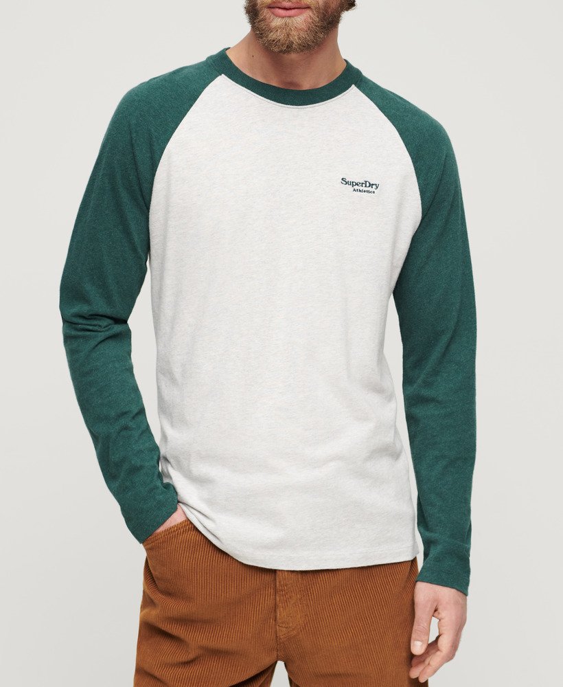 camiseta de manga comprida essential baseball em cinza mesclado glacierverde mesclado buck