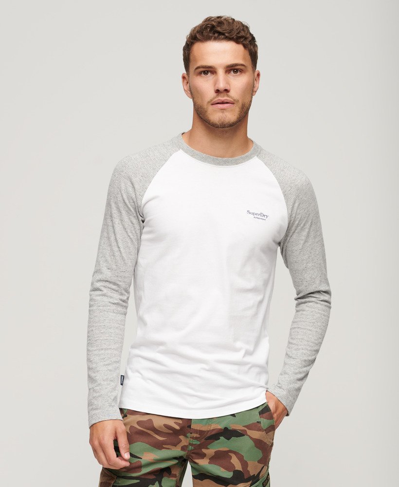 camiseta de manga comprida essential baseball na cor cinza mesclado opticathletic grey mescl.