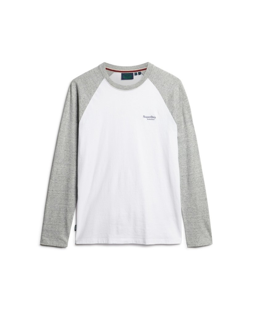 camiseta de manga comprida essential baseball na cor cinza mesclado opticathletic grey mescl.