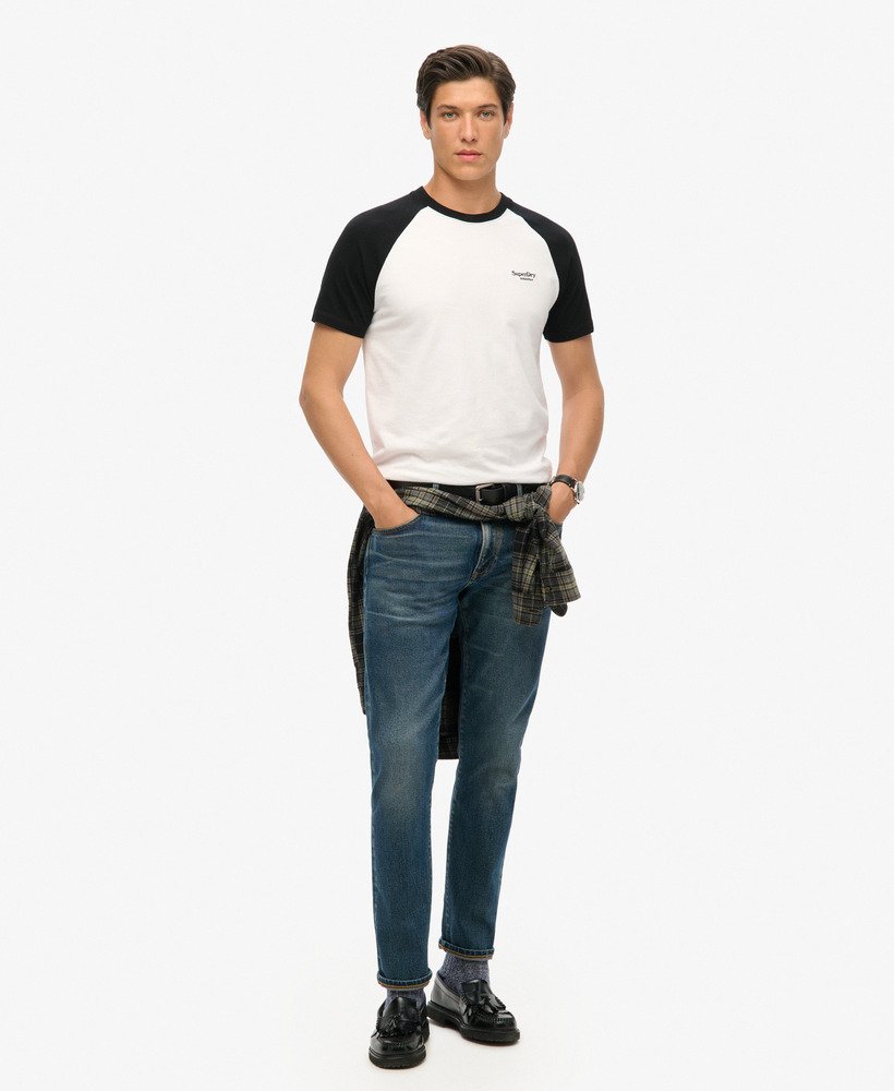 camiseta de beisebol essential logo em algodão orgânico na cor Ópticapreta