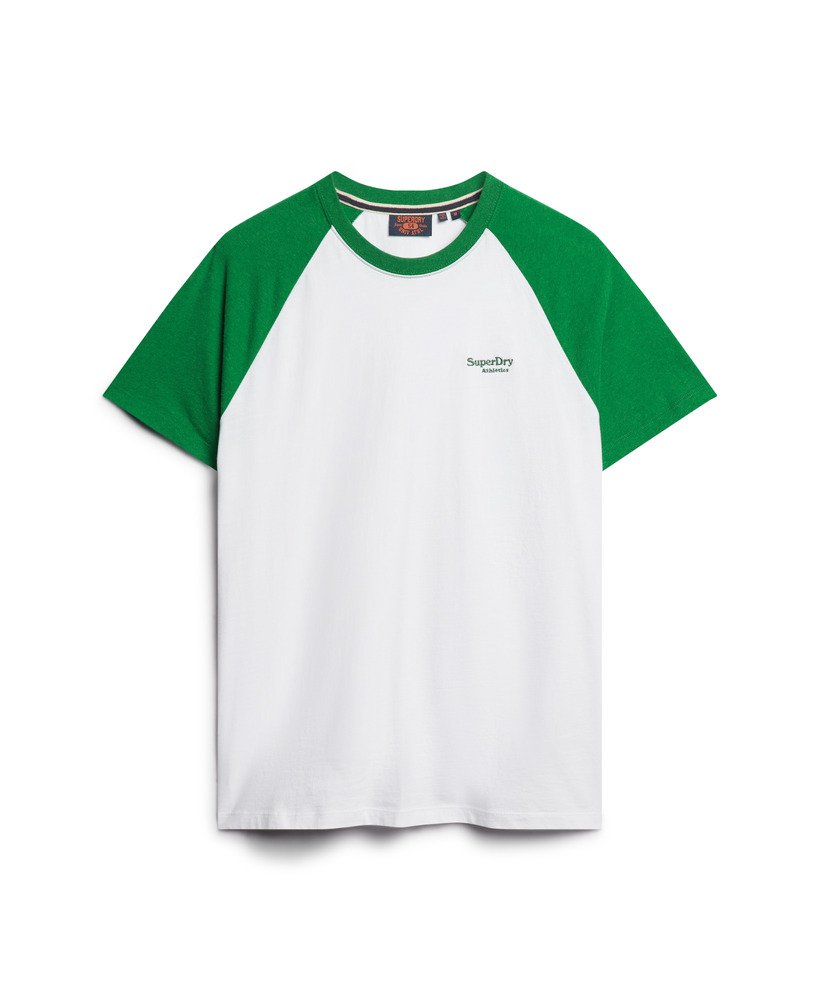 camiseta de beisebol essential logo em algodão orgânico na cor verde mesclado opticfield green.
