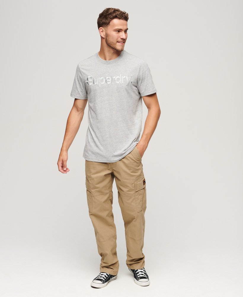 camiseta com logo bordado tonal em cinza mescla atlético