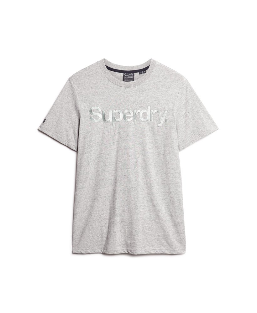 camiseta com logo bordado tonal em cinza mescla atlético