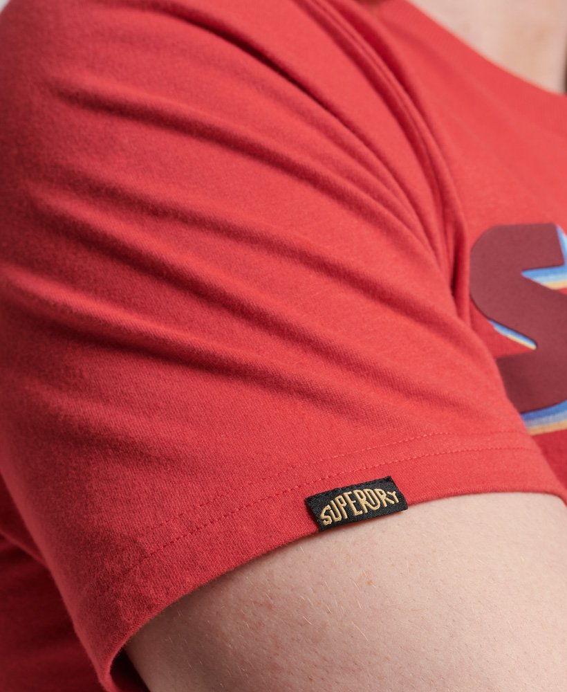 camiseta terrain com estampa do logo e modelagem relaxada na cor vermelho refrigerante.