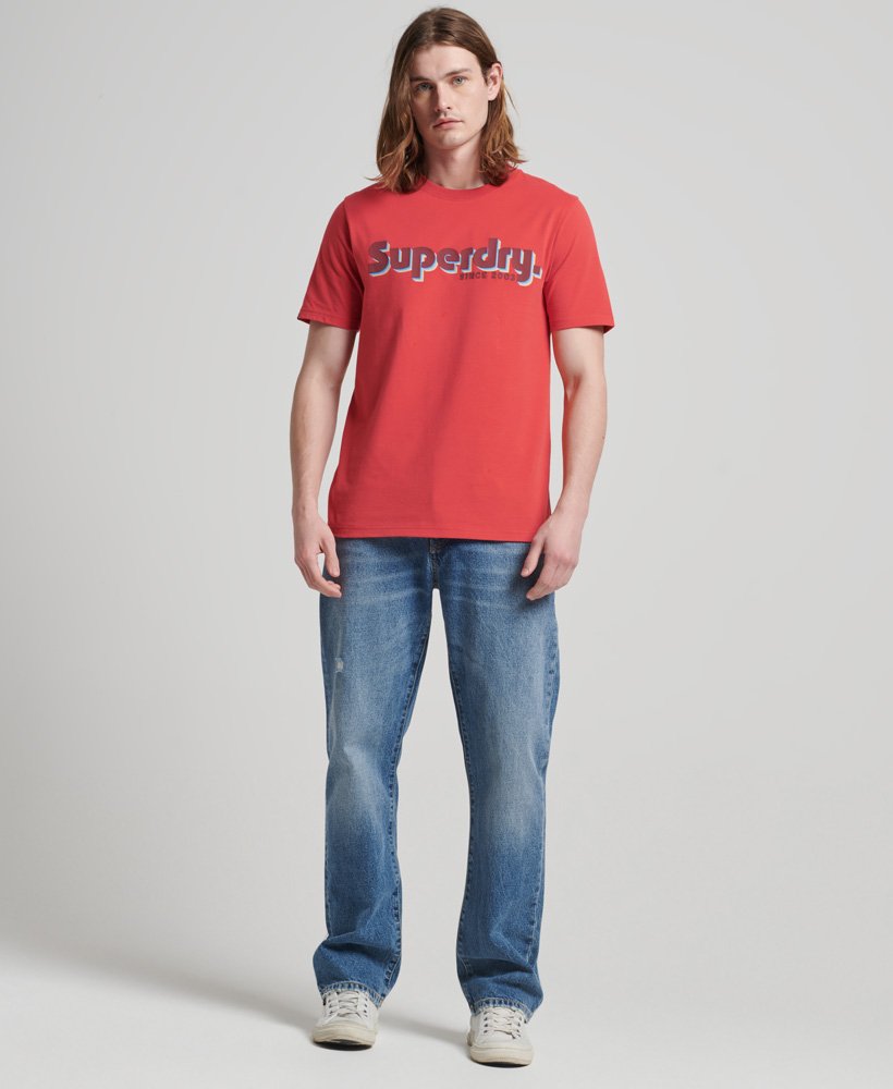camiseta terrain com estampa do logo e modelagem relaxada na cor vermelho refrigerante.