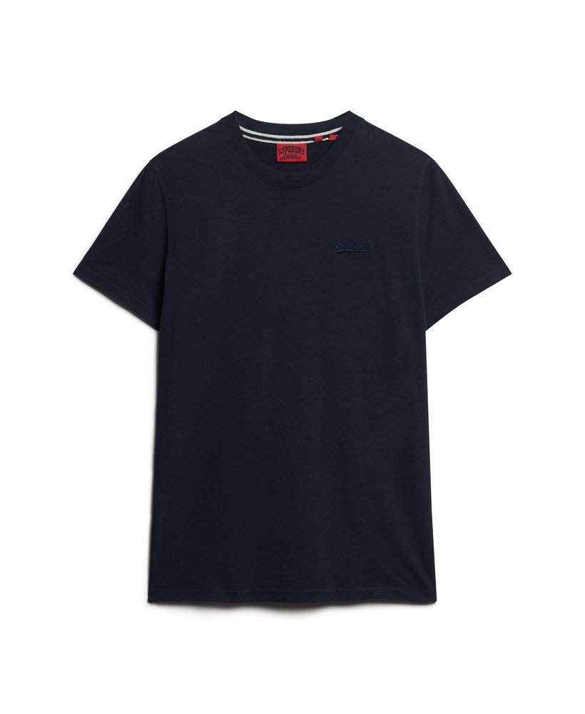 camiseta essential logo em algodão orgânico na cor azul-marinho eclipse
