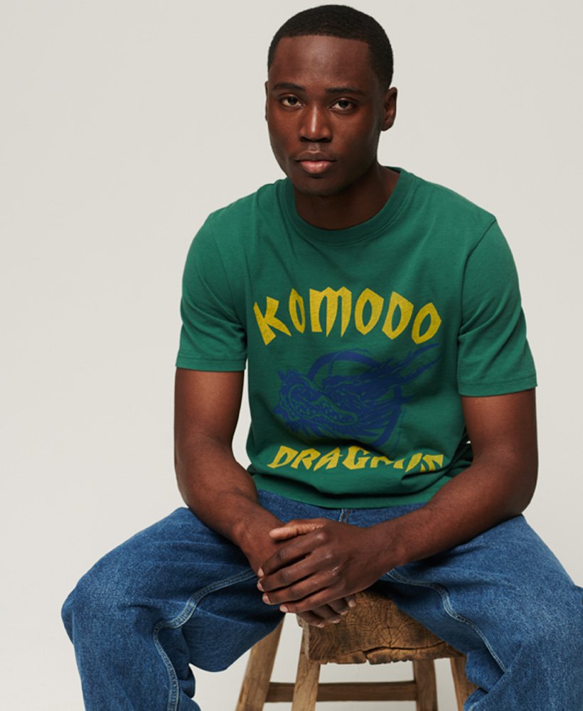 camiseta superdry x komodo classic dragon na cor verde pinho