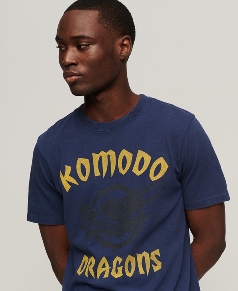 camiseta superdry x komodo classic dragon na cor azul marinho intenso.