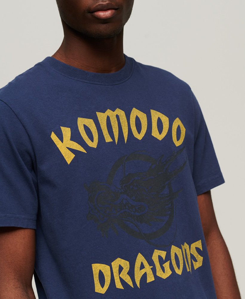 camiseta superdry x komodo classic dragon na cor azul marinho intenso.