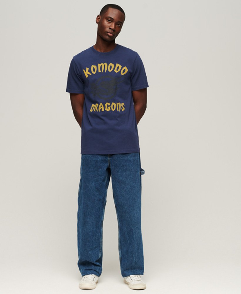 camiseta superdry x komodo classic dragon na cor azul marinho intenso.