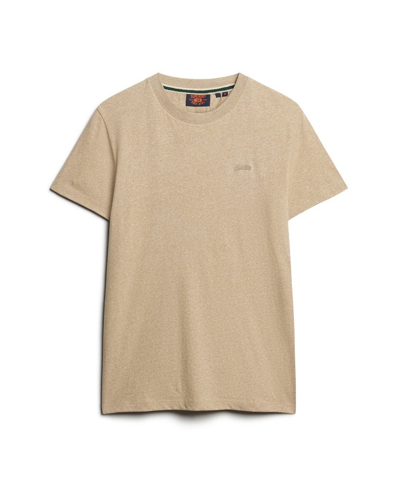 camiseta essential small logo em algodão orgânico na cor marrom mesclado