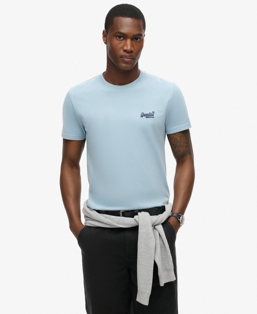 camiseta essential logo em algodão orgânico na cor azul china