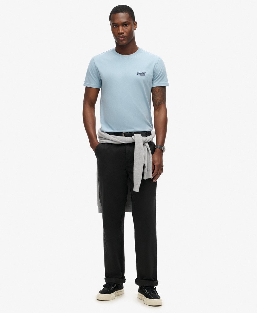 camiseta essential logo em algodão orgânico na cor azul china