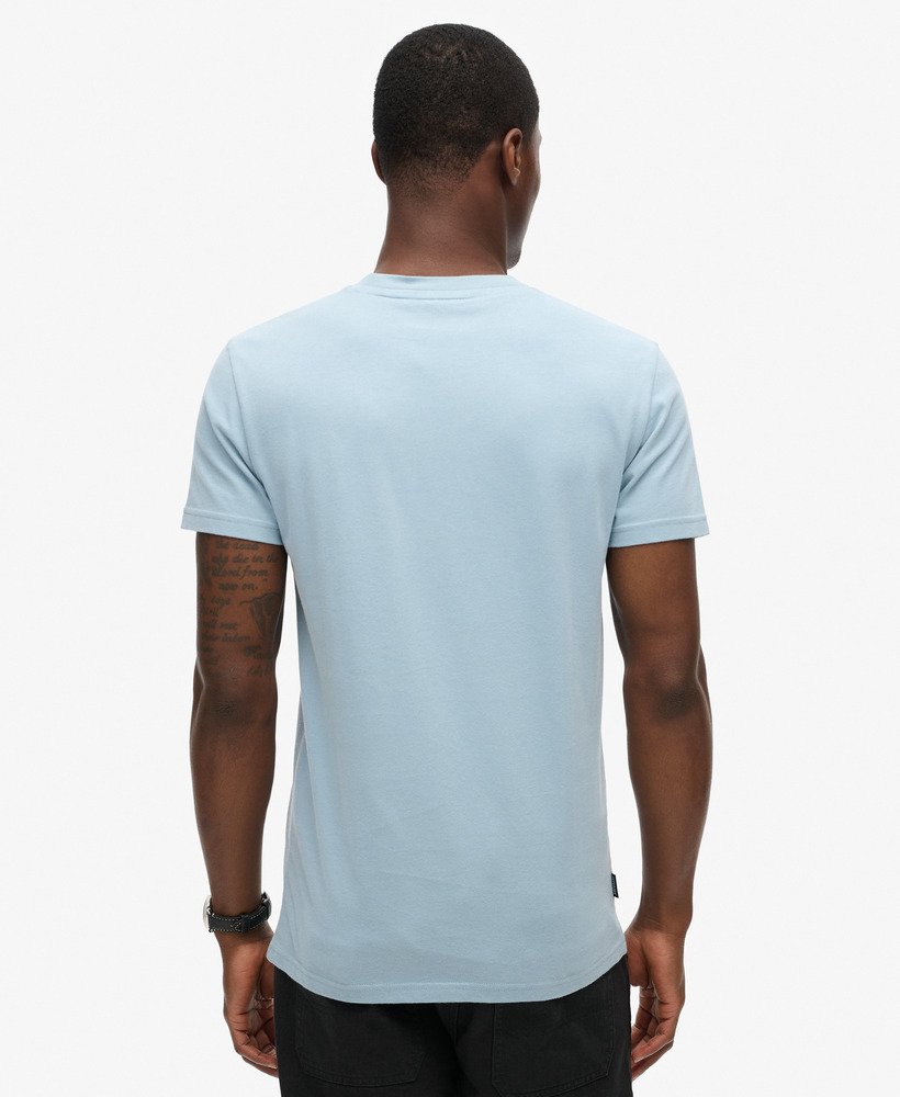 camiseta essential logo em algodão orgânico na cor azul china