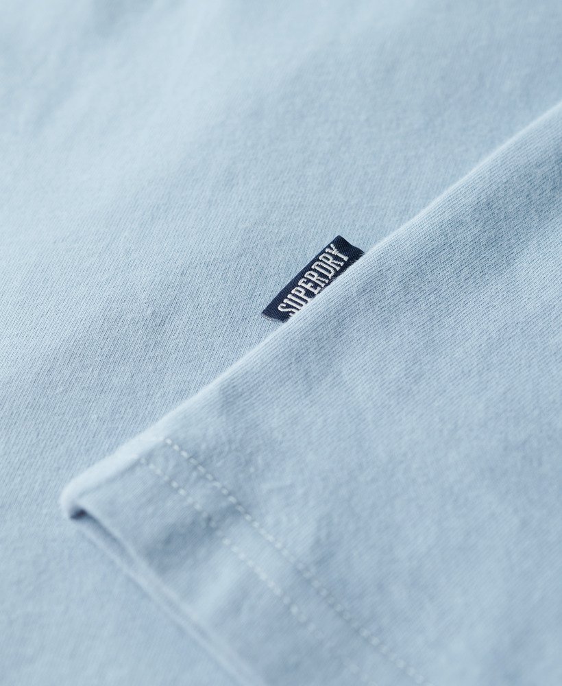 camiseta essential logo em algodão orgânico na cor azul china