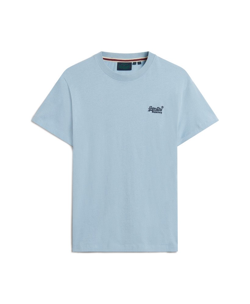 camiseta essential logo em algodão orgânico na cor azul china