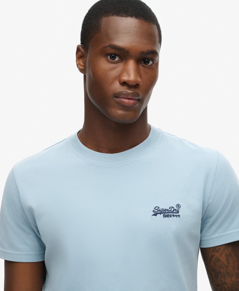 camiseta essential logo em algodão orgânico na cor azul china
