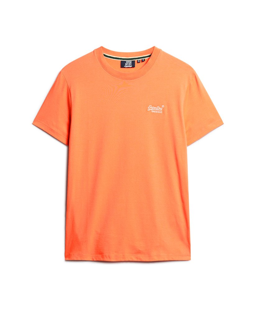camiseta essential logo em algodão orgânico na cor coral sunburst