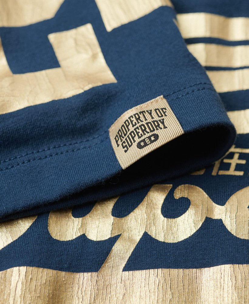 camiseta gráfica de ano novo chinês na cor azul garrafa