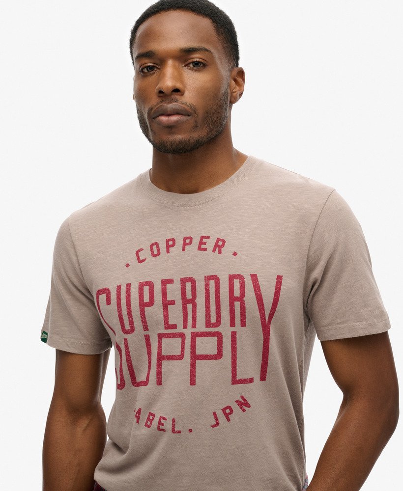 camiseta copper label workwear em tecido slub bege escuro
