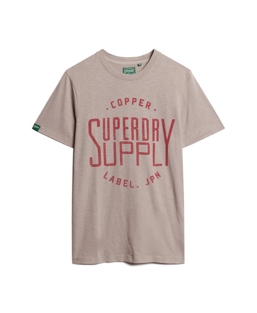 camiseta copper label workwear em tecido slub bege escuro