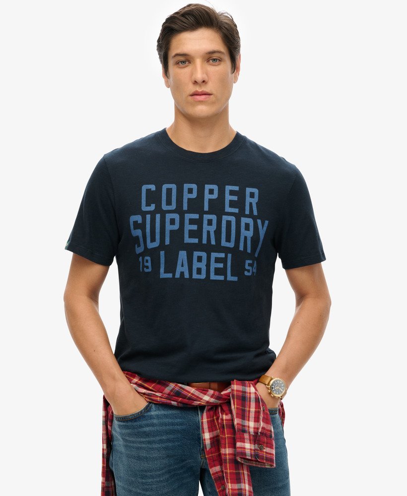 camiseta copper label workwear na cor eclipse navy slub